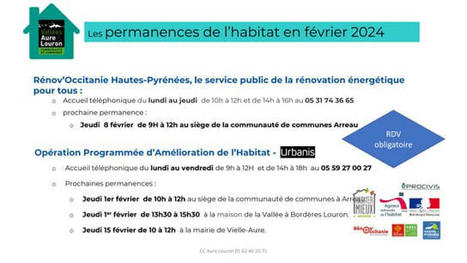 Permanences Habitat, France Services, Maison du travail saisonnier en Aure et Louron pour février 2024 | Vallées d'Aure & Louron - Pyrénées | Scoop.it
