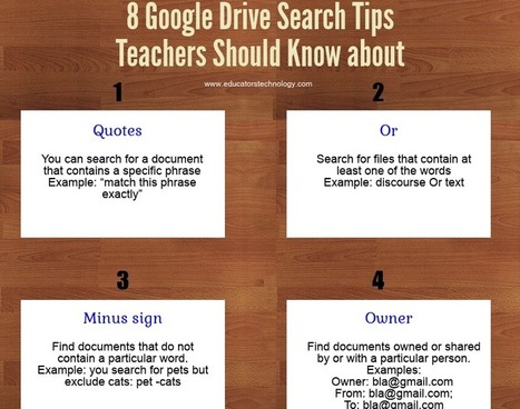 8 #Google #Drive #Search #Tips Teachers Should Know about - Educators Technology | iPads, MakerEd and More  in Education | Scoop.it