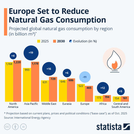 Chart: Europe Set to Reduce Natural Gas Consumption in Coming Years | Statista | Financial Markets Report  - Transforming Money Into Wealth | Scoop.it