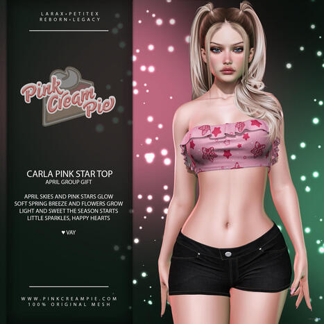 Carla Pink Star Top April 2026 Group Gift by Pink Cream Pie | Teleport Hub - Second Life Freebies | Second Life Freebies | Scoop.it
