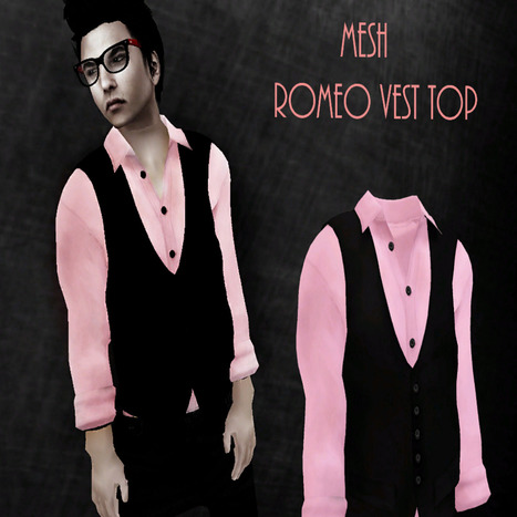 Mesh Romeo Vest Top by PopTart | Teleport Hub - Second Life Freebies | Second Life Freebies | Scoop.it