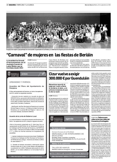 Cizur vuelve a exigir 300.000 euros por Guenduláin | Ordenación del Territorio | Scoop.it
