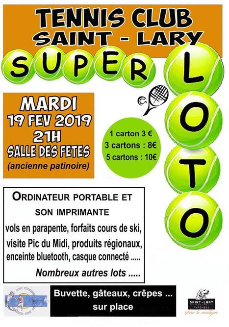Loto du Tennis Club de Saint-Lary Soulan le 19 février | Vallées d'Aure & Louron - Pyrénées | Scoop.it