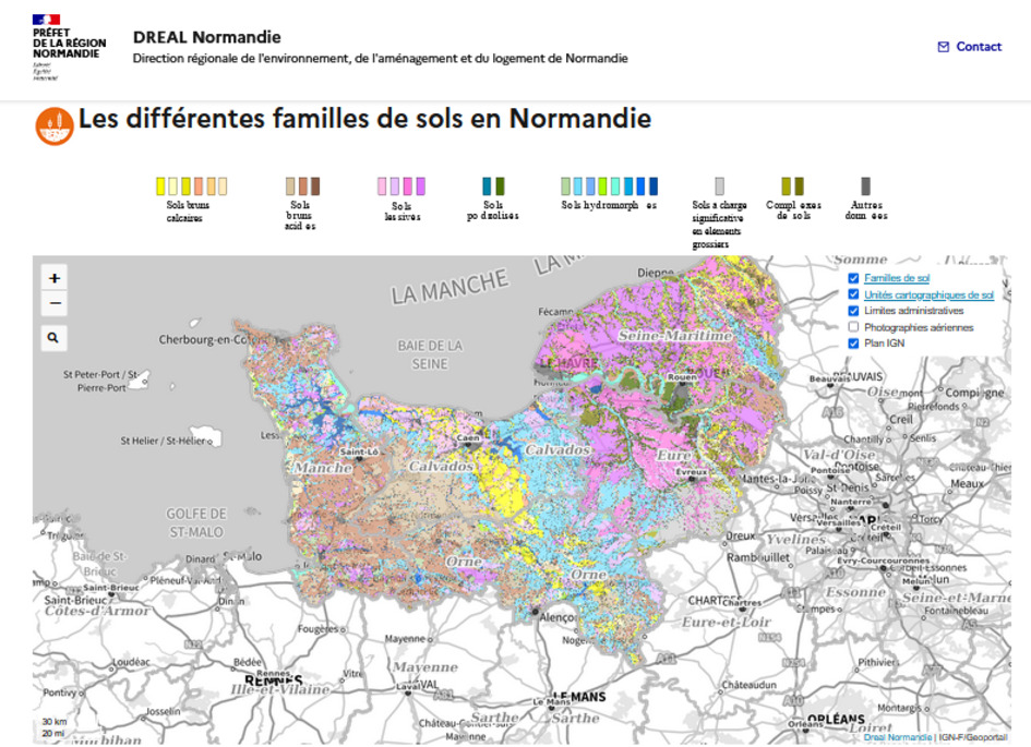 Le profil Sols : la carte interactive des différentes familles de sols en Normandie | Une semaine d'actu - Newsletter de veille de l'AURH | Scoop.it