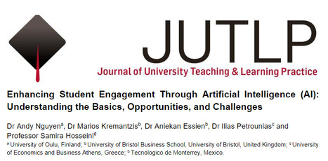 [JUTPL] Enhancing student engagement through Artificial Intelligence (AI): Understanding the basics, opportunities, and challenges | Edumorfosis.it | Scoop.it