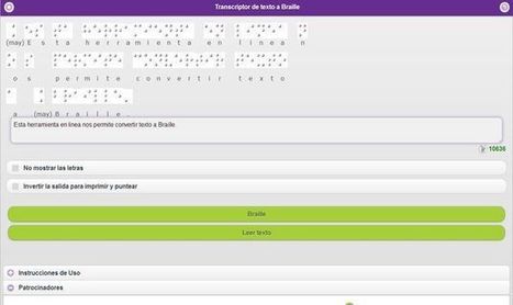 HetaH Transcriptor, una herramienta online gratuita para transcribir texto a Braille | Diversifíjate | Scoop.it