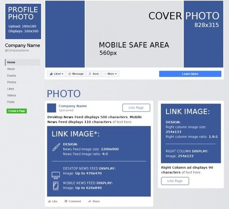 Facebook Cheat Sheet: All Sizes and Dimensions 2017 | #technology | Scoop.it