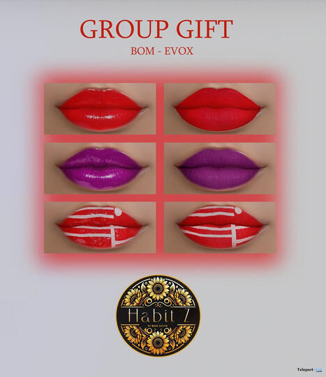 Lipsticks BOM April 2026 Group Gift by Habit Z | Teleport Hub - Second Life Freebies | Second Life Freebies | Scoop.it