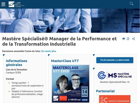 Mastère Spécialisé® Manager de la Performance et de la Transformation Industrielle (avec Théorie des Contraintes inclue) | Théorie des Contraintes | Scoop.it