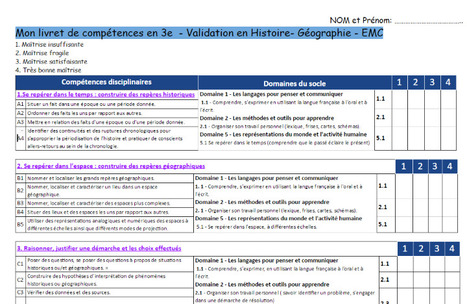 Validation Des Competences En Histoire