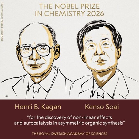 Le prix Nobel de chimie 2026 d&eacute;cern&eacute; au Fran&ccedil;ais Henri Kagan et au Japonais Kenso Soai pour leurs travaux sur les r&eacute;actions mol&eacute;culaires utilis&eacute;es notamment en pharmacologie | Life Sciences Universit&eacute; Paris-Saclay | Scoop.it