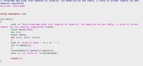 Programa en C++ con array | TECNOLOGÍA_aal66 | Scoop.it