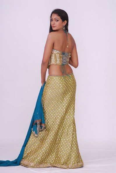 Telugu Girl Actress Ramya in Golden Blue Fish Cut Ghagra Choli 2012 | Indian Fashion Updates | Scoop.it