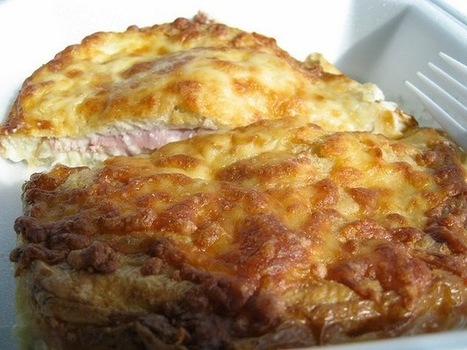 Recette de croque-monsieur "madame" au jambon cuit au foin, fromages, béchamel, oeufs, échalotes | Cuisine du monde | Scoop.it