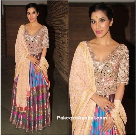 Sophie Choudry in Manish Malhora's Multi Colored Lehenga Choli | Indian Fashion Updates | Scoop.it