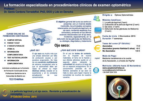 La película lagrimal y el ojo seco. Revisión y actualización de conceptos 2ª Edición. | Formación Optometristas 2.0 | Scoop.it