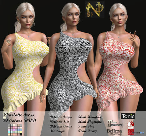 Charlotte Dress July 2022 Group Gift by Nella Gold Fashion | Teleport Hub - Second Life Freebies | Second Life Freebies | Scoop.it