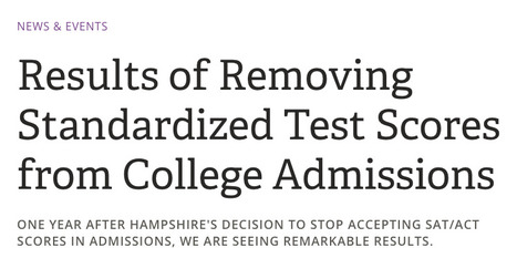 Results of Removing Standardized Test Scores from College Admissions // Hampshire College  | "Testing, Testing, 1, 2, 3..." | Scoop.it
