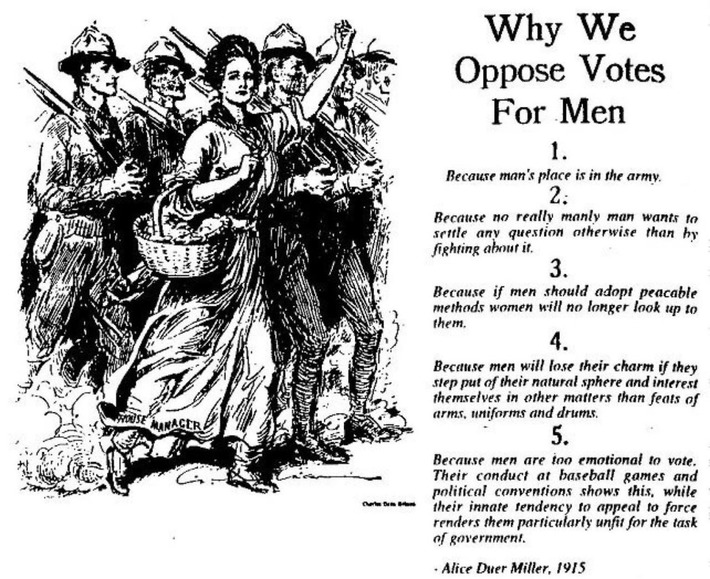 1915 : Why We Oppose Votes for Men | Herstory | Scoop.it