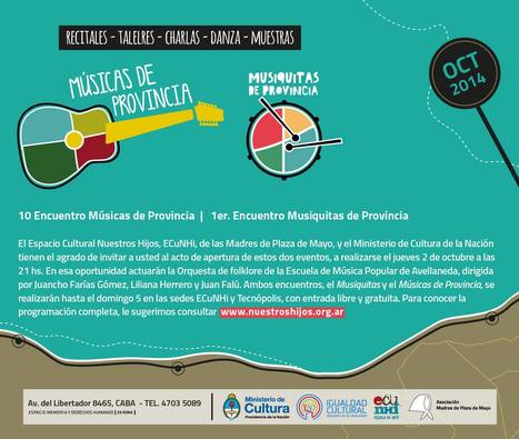 Del 2 al 5 de octubre: Músicas de provincia y Musiquitas de provincia | Bibliotecas Escolares Argentinas | Scoop.it