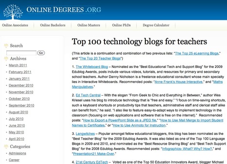 Top 100 technology blogs for teachers | omnia mea mecum fero | Scoop.it