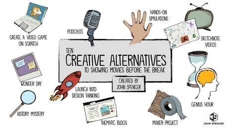 Ten Creative Alternatives to Showing Movies Before the Break - John Spencer @spencerideas | Distance Learning, mLearning, Digital Education, Technology | Scoop.it