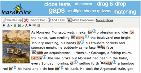 Create Online Quizzes and Gap-Filling Exercises with Learnclick.com | Commercial Software and Apps for Learning | Scoop.it