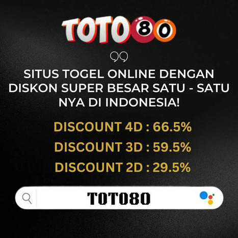 Situs Togel Online dengan Diskon Super Besar | Casino | Scoop.it