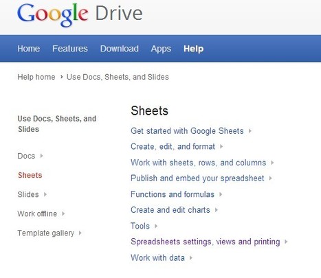 Sheets - Google Drive Help | Free Tutorials in EN, FR, DE | Scoop.it