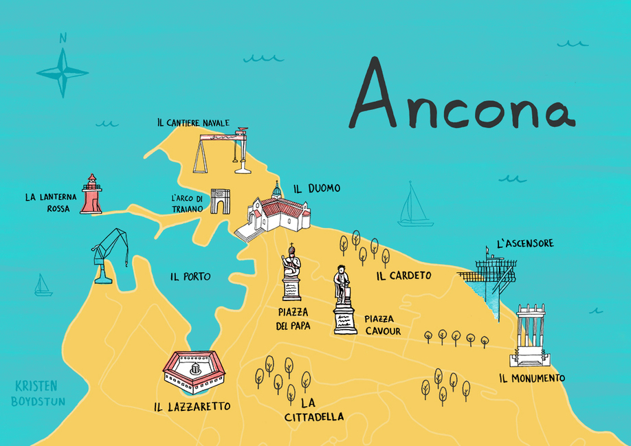 Map of Ancona by Kristen Boydstun | Le Marche a...