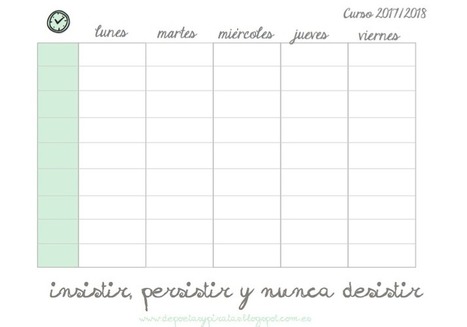 Vuelta al cole Imprimibles para organizar el curso escolar horarios, calendario, planificadores, listas, tareas pendientes, etc | TIC & Educación | Scoop.it