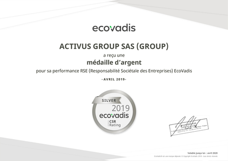 RSE : Activus Group obtient la médaille Ecovadis SILVER - Activus | Témoignages Clients EcoVadis | Scoop.it