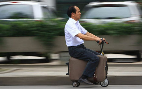 Chinese man invents suitcase scooter to solve traveller's woes | Strange days indeed... | Scoop.it