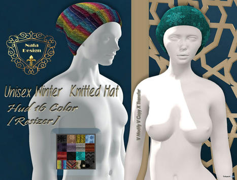 Winter Knitted Unisex Hat Set Fatpack Teleport Hub Group Gift by Nala Design | Teleport Hub - Second Life Freebies | Second Life Freebies | Scoop.it