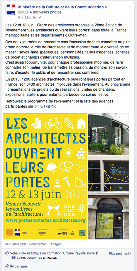 " Les architectes ouvrent leurs portes " ... ;-) -Ministère de la Culture et de la Communication | Architecture Organique | Scoop.it