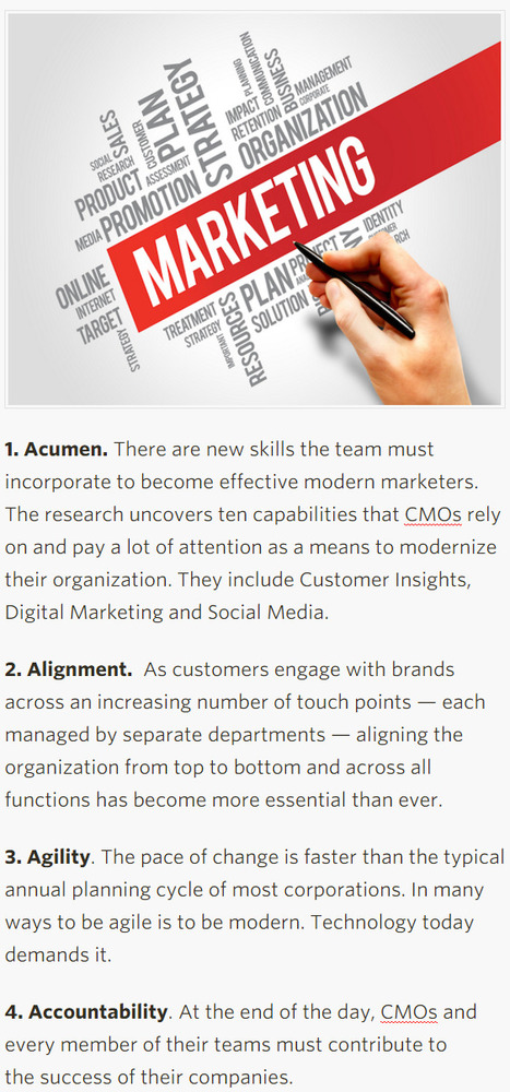 The CMO's Components to a Modern Marketing Organization - Oracle | 21st Century Public Relations | Scoop.it