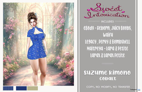 Suzume Dress Cobalt Teleport Hub Group Gift by Sweet Intoxication | Teleport Hub - Second Life Freebies | Second Life Freebies | Scoop.it