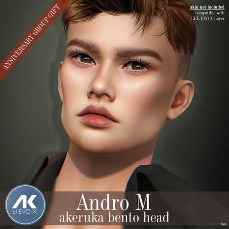 Andro M Bento Mesh Head June 2022 Anniversary Group Gift by Akeruka Creations | Teleport Hub - Second Life Freebies | Second Life Freebies | Scoop.it