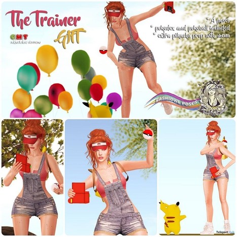The Trainer 4 Poses With Pokemon and Pokeball Gift by Fashiowl Poses | Teleport Hub - Second Life Freebies | Teleport Hub | Scoop.it