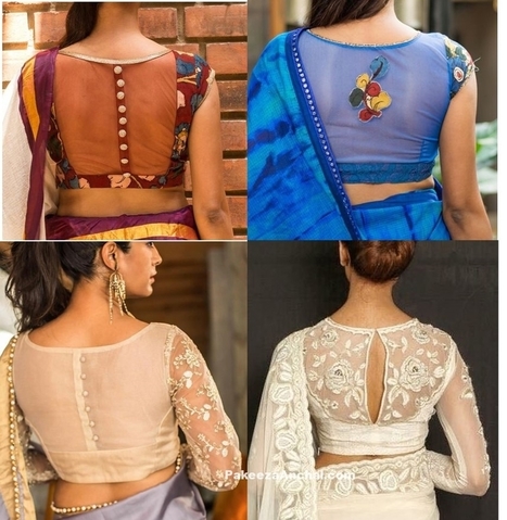 Back Blouse Design For Net Saree