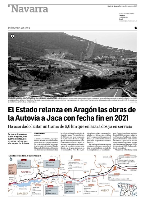 El Estado relanza en Arag&oacute;n las obras de la Autov&iacute;a a Jaca con fecha fin en 2021 | Ordenaci&oacute;n del Territorio | Scoop.it