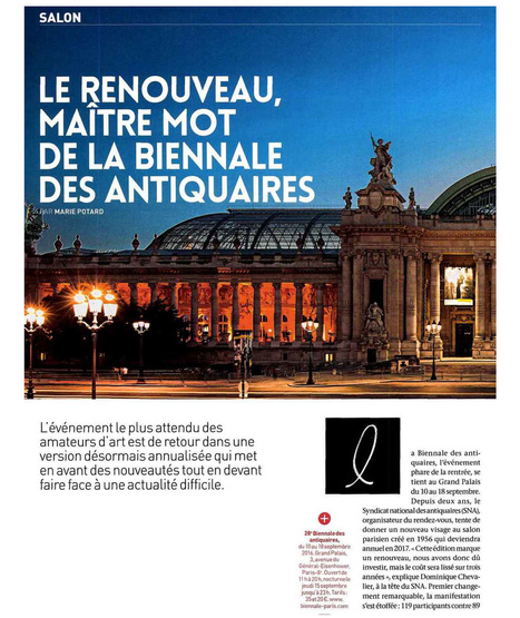 Le renouveau, maître mot de la Biennale des Antiquaires - L'Oeil n°693 / Septembre 2016 | La Biennale - Paris | Scoop.it