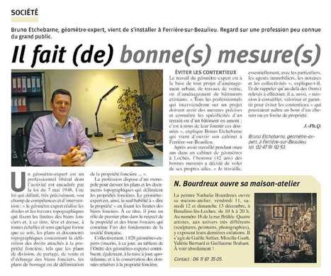 Bruno Etchebarne, un nouveau géomètre-expert en Sud Touraine | Revue de presse économique du Sud Touraine | Scoop.it