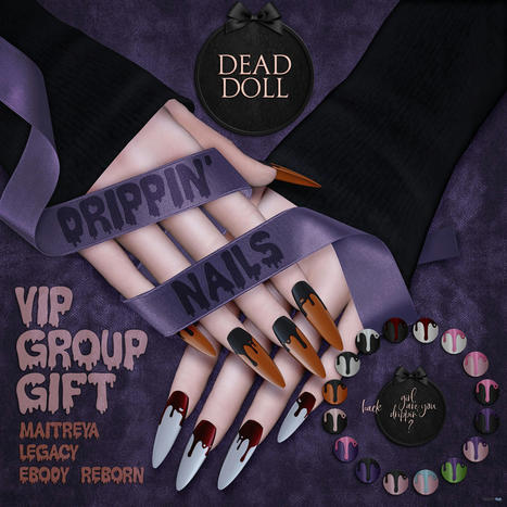 Drippin Nails & HUD Halloween 2021 Group Gift by DEAD DOLL | Teleport Hub - Second Life Freebies | Second Life Freebies | Scoop.it