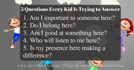 5 Questions Every Kid Is Trying to Answer - good reflection from @DavidGeurin | iGeneration - 21st Century Education (Pedagogy & Digital Innovation) | Scoop.it