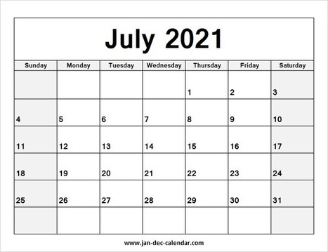 2021 calendar july July 2021 Calendar In January December Calendar Scoop It 2021 calendar july