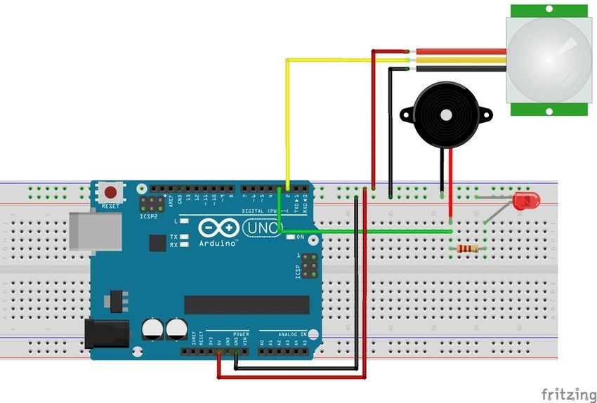 Arduino Motion Sensor Detector Using Pir Sensor