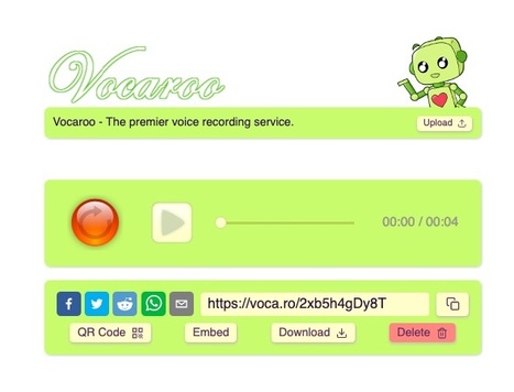 Vocaroo | Online voice recorder | Tools for Teachers & Learners | Scoop.it
