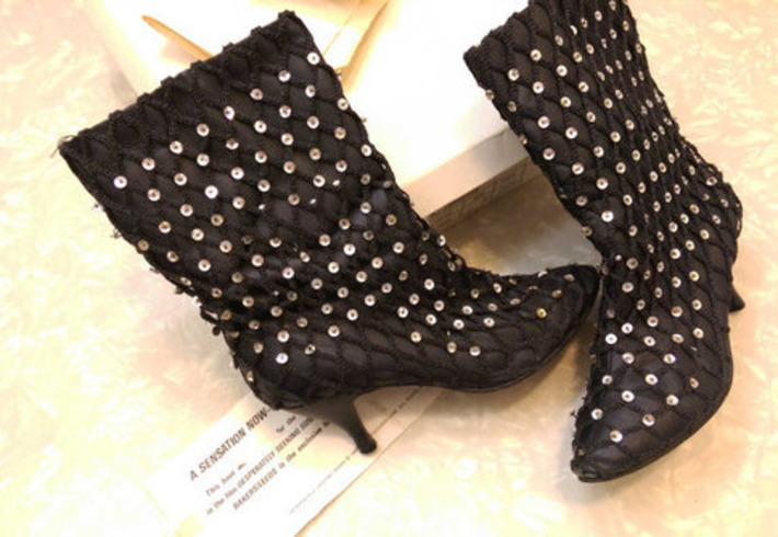 Desperately Seeking Susan Boots Authentic 1980s RARE ~ Vintage Black Booties With Sequins with Extras | Kitsch | Scoop.it