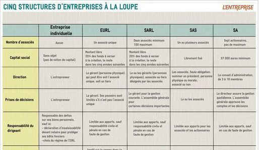 TABLEAU COMPARATIF. Cinq Statuts Juridiques D'e...